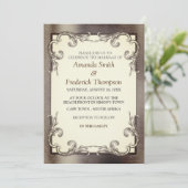 Schwarz-Gold-Silber-Brass-Hochzeit Einladung (Stehend Vorderseite)