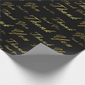 Schwarz, Gold, Silber, Danke + Sie, Blume, Geschenkpapier (Ecke)
