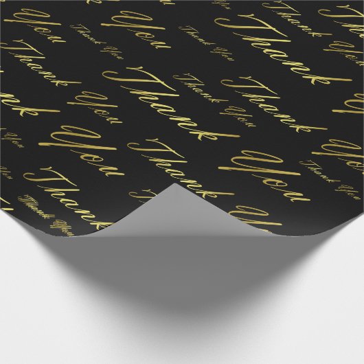 Schwarz, Gold, Silber, Danke + Sie, Blume, Geschenkpapier (Ecke)