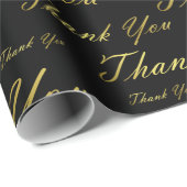 Schwarz, Gold, Silber, Danke + Sie, Blume, Geschenkpapier (Rolleneckpunkt)