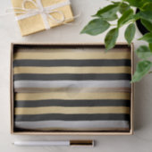 Schwarz-, Gold-, Silber-und Bronze-Streifen Seidenpapier (Geschenk)