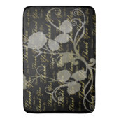 Schwarz, Gold, Silber, vielen Dank, Blume, Badematte (Vorderseite Vertikal)