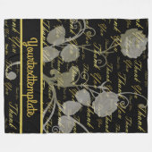 Schwarz, Gold, Silber, vielen Dank, Blume, Fleecedecke (Vorderseite (Horizontal))