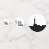 Schwarz, Gold, Silberölfeld Konfetti (Vorderseiten)