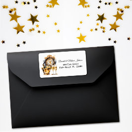 Schwarz-Gold-Silvesteradresse Adressaufkleber