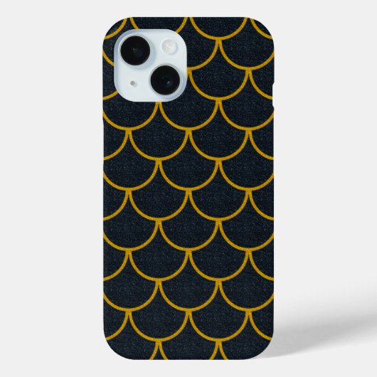 Schwarz-Gold-Skaliermuster Case-Mate iPhone Hülle (Rückseite)