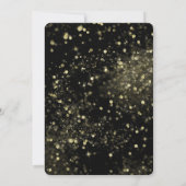 Schwarz-Gold-Sparkling-Silvester-Party Einladung (Rückseite)