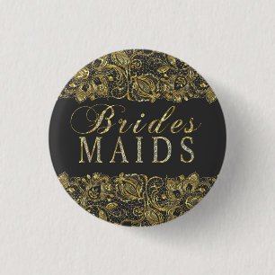 Schwarz-Gold-Spitzen-Bridesmaier Design Button