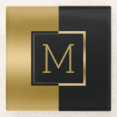 Schwarz-Gold-Split-Screen Glasuntersetzer (Vorderseite)