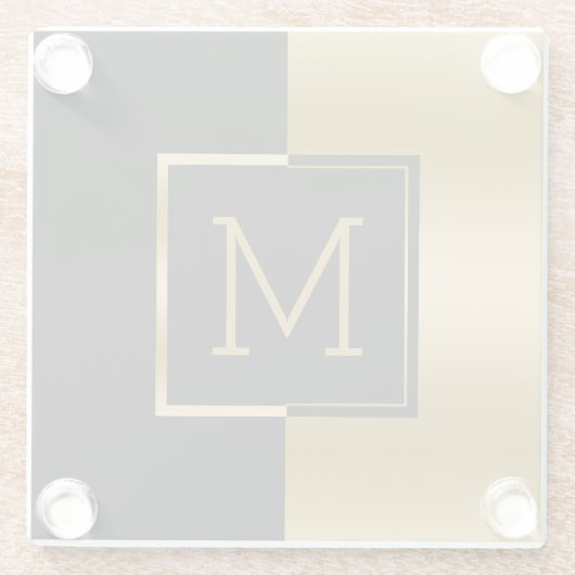 Schwarz-Gold-Split-Screen Glasuntersetzer (Rückseite)