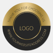 Schwarz-Gold-Split-Screen Runder Aufkleber (Vorderseite)