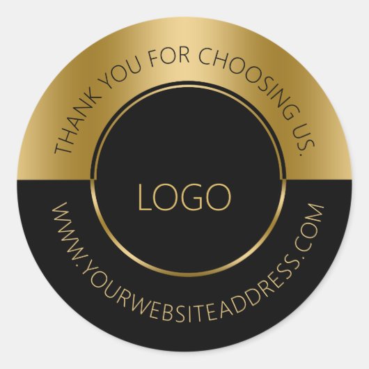 Schwarz-Gold-Split-Screen Runder Aufkleber (Vorderseite)