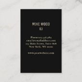 Schwarz Gold Spritzer Kopfhörer DJ Visitenkarte (Rückseite)