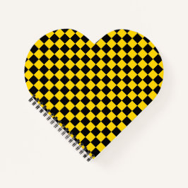 Schwarz & Gold Square Box Muster Herz geformt Notizblock