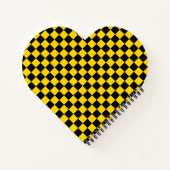 Schwarz & Gold Square Box Muster Herz geformt Notizblock (Rückseite)
