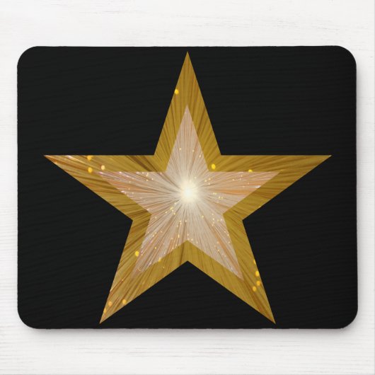 Schwarz-Gold-Star-Mousepad Mousepad (Vorne)