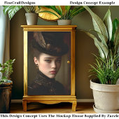 Schwarz-Gold-Steampunk-Portrait DN8R-Decoupage Seidenpapier