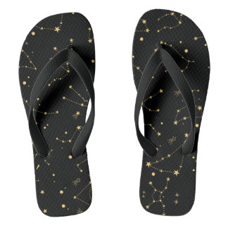 Schwarz-Gold-Sternbilder Badesandalen