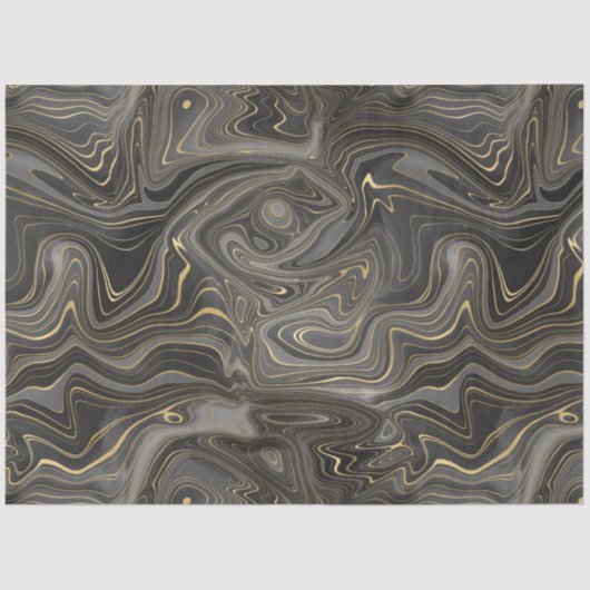 Schwarz-Gold-Strata-Serie - Design 4 Seidenpapier (Vorderseite)
