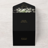 Schwarz-Gold-Streichellichtblende All In One Einladung (Außenbereich)