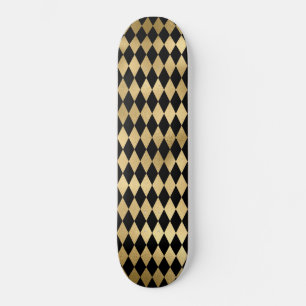 Schwarz & Gold Streifen gestreiftes Muster minimal Skateboard