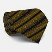 Schwarz-Gold-Streifen-Mode Krawatte (Gerollt)