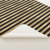 Schwarz-Gold-Streifen Sherpa Blanket Sherpadecke (3/4)