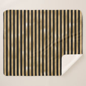Schwarz-Gold-Streifen Sherpa Blanket Sherpadecke (Vorderseite (Horizontal))