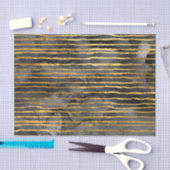 Schwarz-Gold-Streifenmuster Seidenpapier (Handwerk)