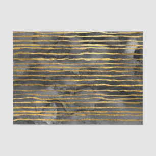 Schwarz-Gold-Streifenmuster Seidenpapier