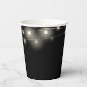 Schwarz-Gold-String-Lichter Blumenzehen Pappbecher (Rückseite)