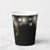 Schwarz-Gold-String-Lichter Blumenzehen Pappbecher (Links)