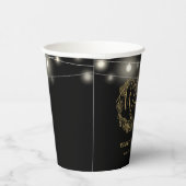 Schwarz-Gold-String-Lichter Blumenzehen Pappbecher (Rechts)