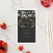 Schwarz-Gold-String-Lichter Blumenzehen Serviette (Beispiel)