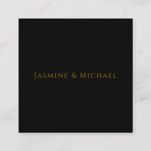 Schwarz & Gold Süß Minimalistisch Eigener Name Begleitkarte