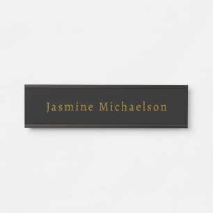 Schwarz & Gold Süß Minimalistisch Eigener Name Türschild