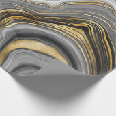 Schwarz-Gold-Swirl Geschenkpapier (Ecke)