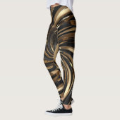 Schwarz-Gold-Swirl Leggings (Links)