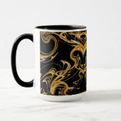 Schwarz-Gold-Swirl-Tasse Tasse (Links)