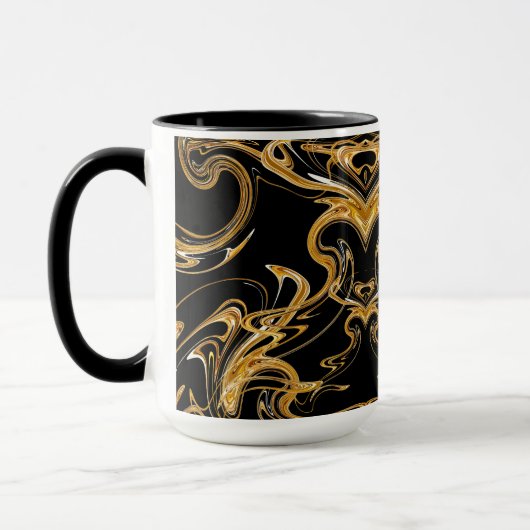 Schwarz-Gold-Swirl-Tasse Tasse (Links)