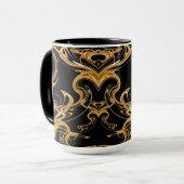 Schwarz-Gold-Swirl-Tasse Tasse (Vorderseite Links)