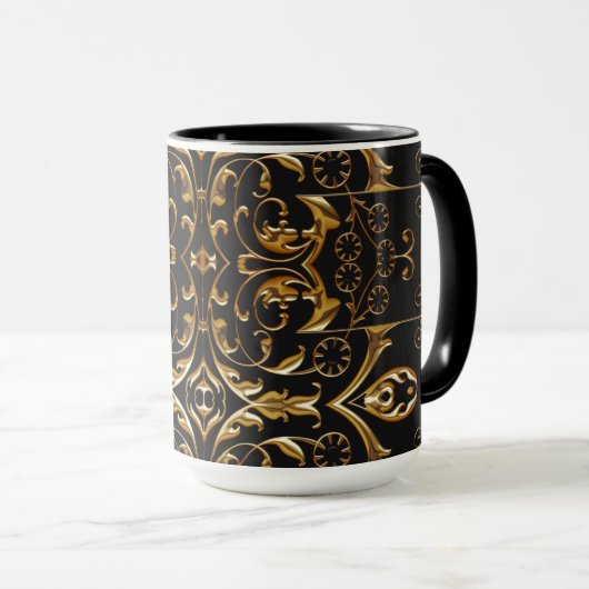 Schwarz-Gold-Tasse Tasse (VorderseiteRechts)