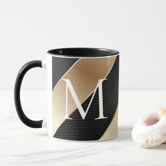 Schwarz-Gold-Tasse Tasse (Mit Donut)