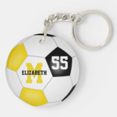 Schwarz-Gold-Team Farben Fußball-Tasche Anhänger Schlüsselanhänger (Rückseite)