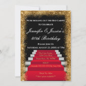 Schwarz-Gold-Teppich zum Geburtstag Einladung (Vorderseite)