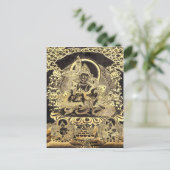 Schwarz & Gold tibetische buddhistische Kunst Post Postkarte (Stehend Vorderseite)