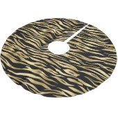 Schwarz-Gold-Tier abstrakt # 1 Polyester Weihnachtsbaumdecke (Schrägansicht)