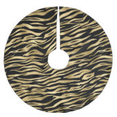 Schwarz-Gold-Tier abstrakt # 1 Polyester Weihnachtsbaumdecke (Vorderseite)