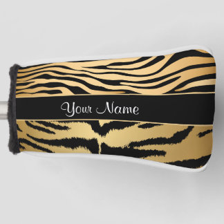 Schwarz-Gold-Tiger-Streifen-Muster Golf Headcover