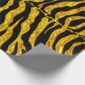 Schwarz-Gold-Tiger-Streifen Tierdruck Geschenkpapier (Ecke)